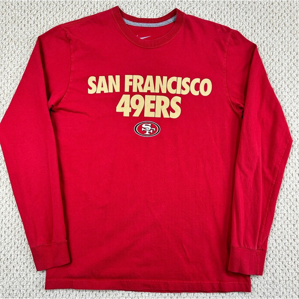 Nike Shirt Mens M Red San Francisco 49ers NFL Football Regular Fit Long Sleeve